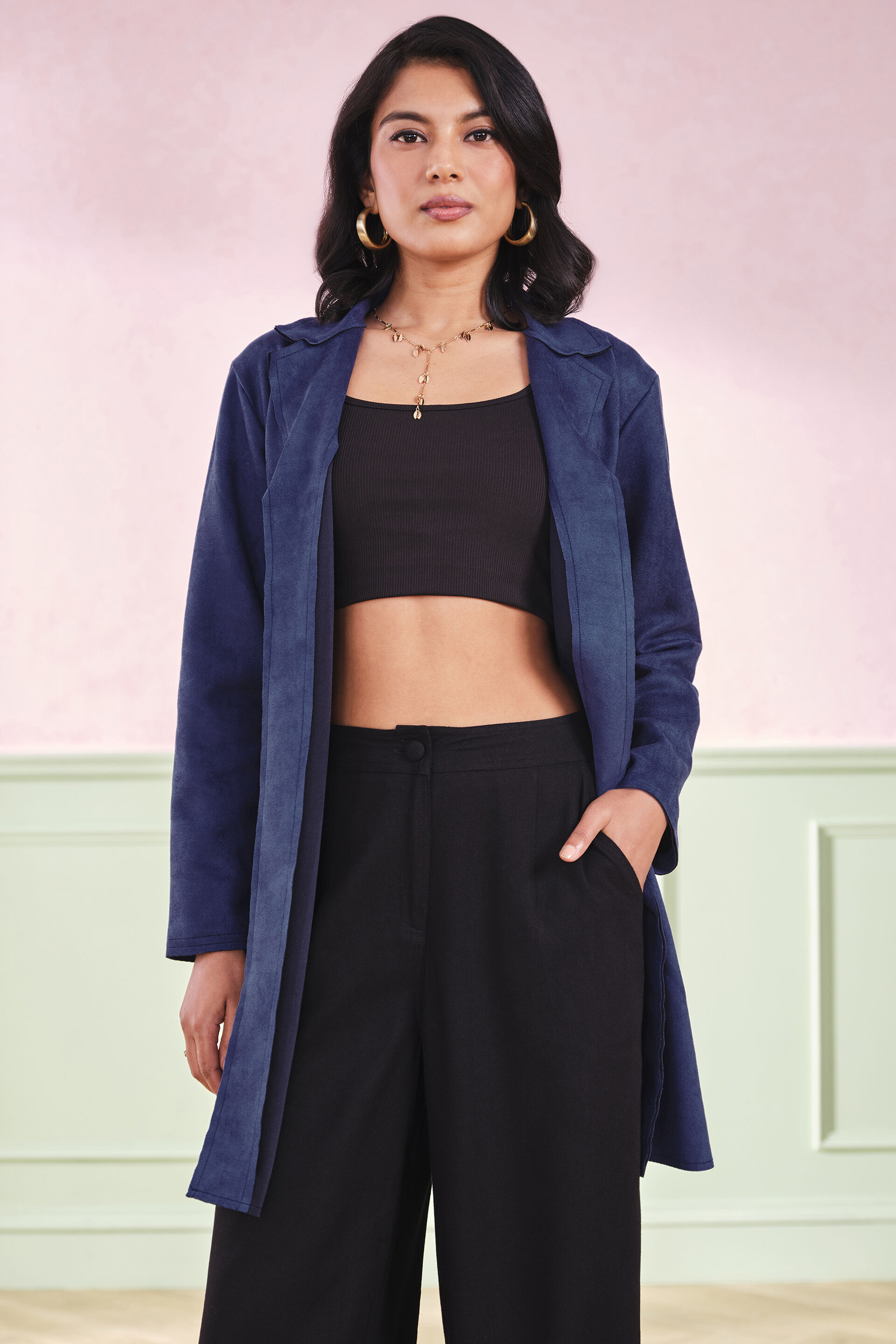 Metro Trench Navy Jacket, Navy, image 1